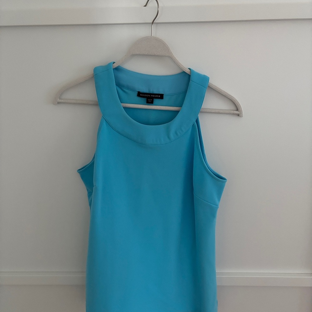 Boston Proper Turquoise Sleeveless Blouse